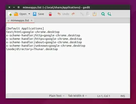 Default applications list