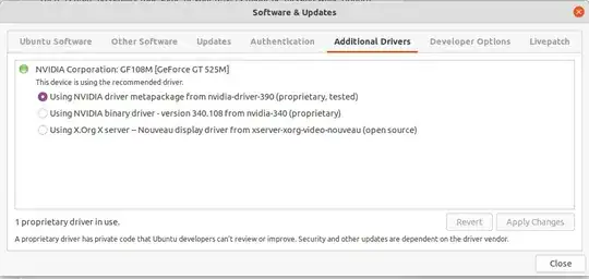 Snapshot on Additional Drivers menu