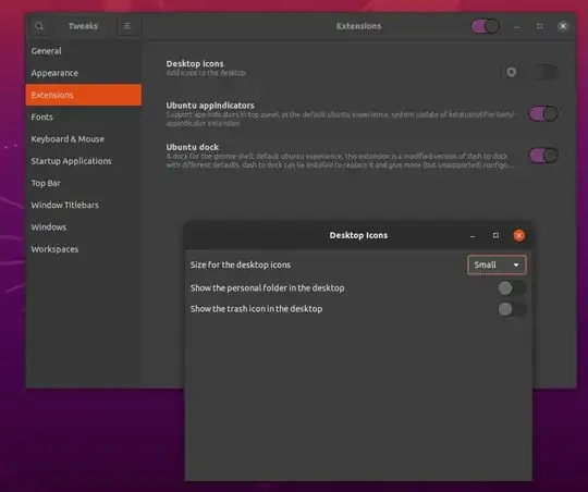 Ubuntu Tweaks disable desktop icons