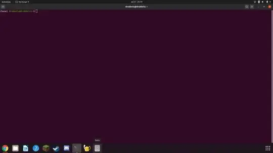 A screenshot showing that an icon representing my HDD, labelled 'Data', is present in the dock