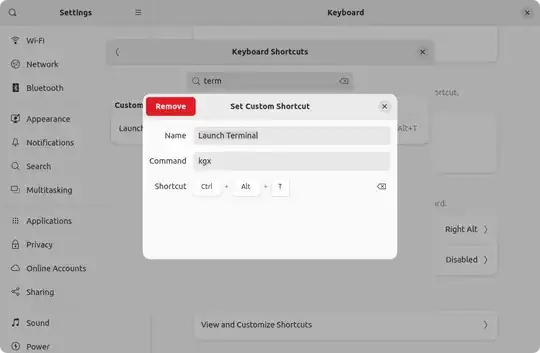 Terminal Keyboard Shortcut