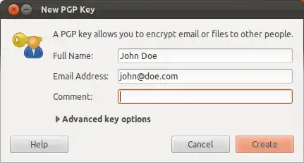 New PGP key screenshot