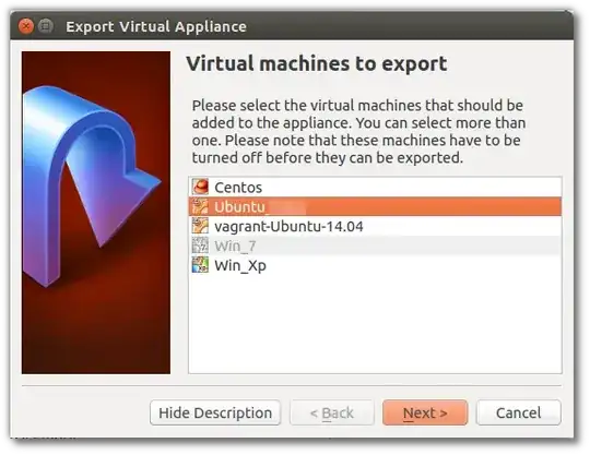 Export dialog
