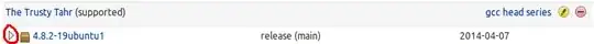 screenshot showing the rightward facing triangle with which one expands a release to see downloads for it
