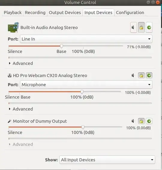 PulseAudio Input Screenshot