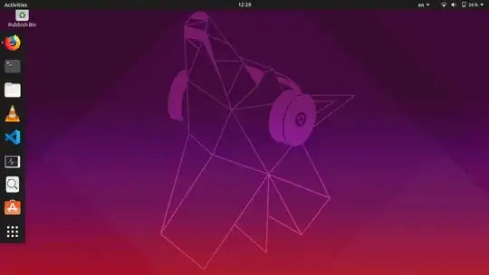 Screenshot of top bar covering desktop icon