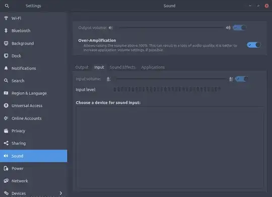 Settings/Sound/Input