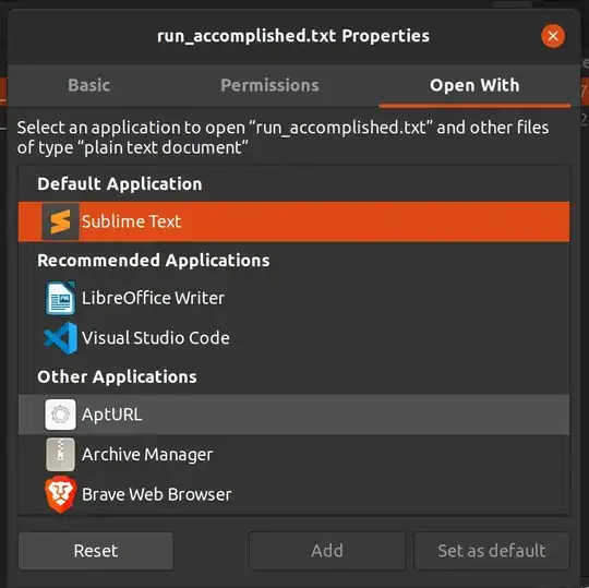 Properties menu screenshot