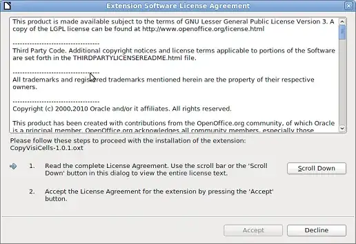 Use Scroll Down button to verify the license