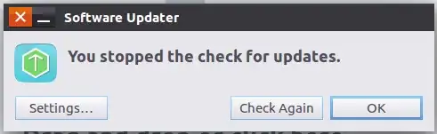 Message on Software Updater