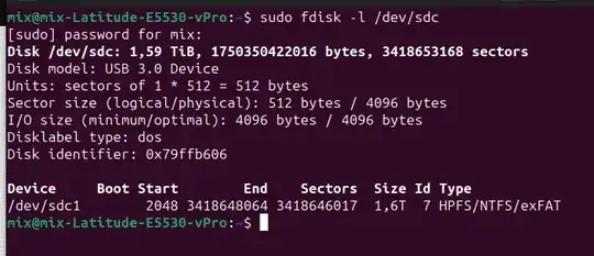 fdisk output
