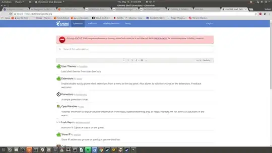 screenshot of error on extensions.gnome.org