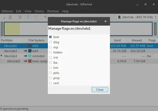GParted Manage Flags