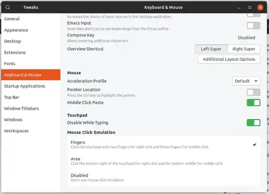 gnome tweaks mouse settings