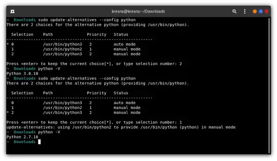 example switch python version