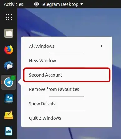 Telegram Desktop second instance