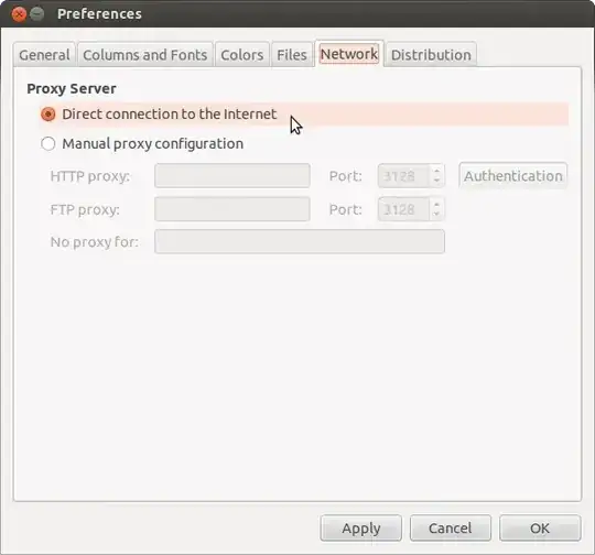 Synaptic proxy settings