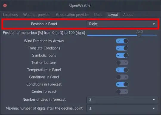 Open Weather Layout preferences