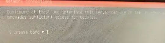 Screen when installing