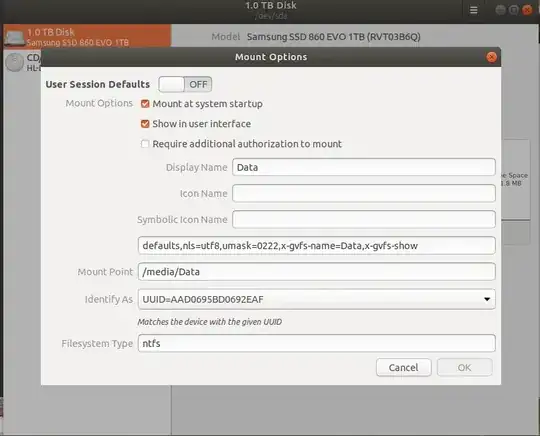 Mounting Options from Disk Manager