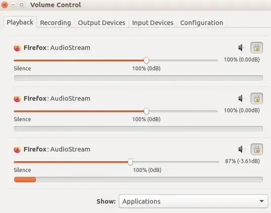 screenshot of Playback tab in Volume Control