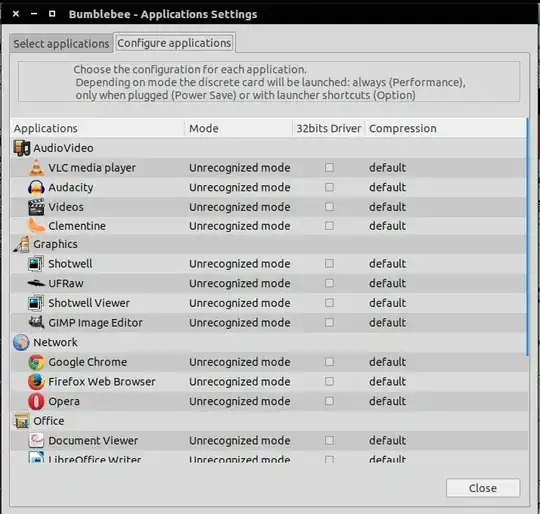 bumblebee applications settings