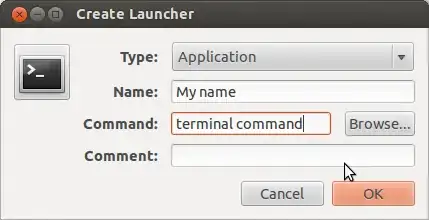 Enter a name for the launcher and the command, and maybe a picture