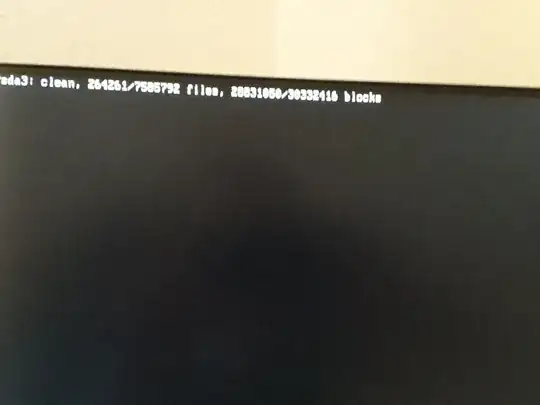 "/dev/sda3: clean..." message