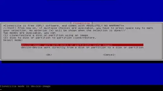 Clonezilla screen shot