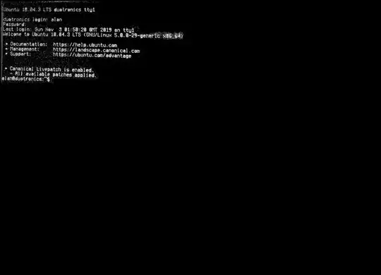 console with black background