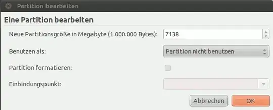 Patition edting dialog