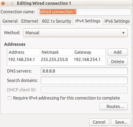Manual eth0 configuration