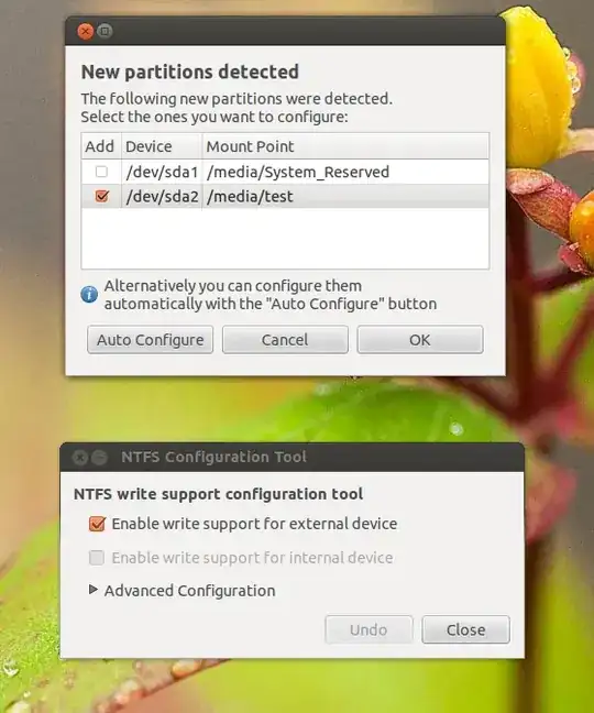 The program to configure the drive