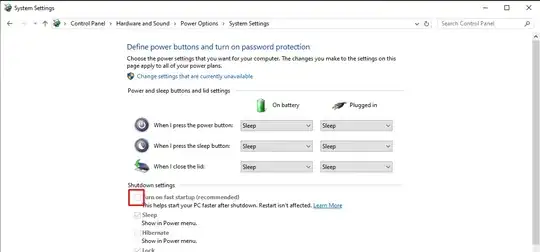 Fast Start Power Settings