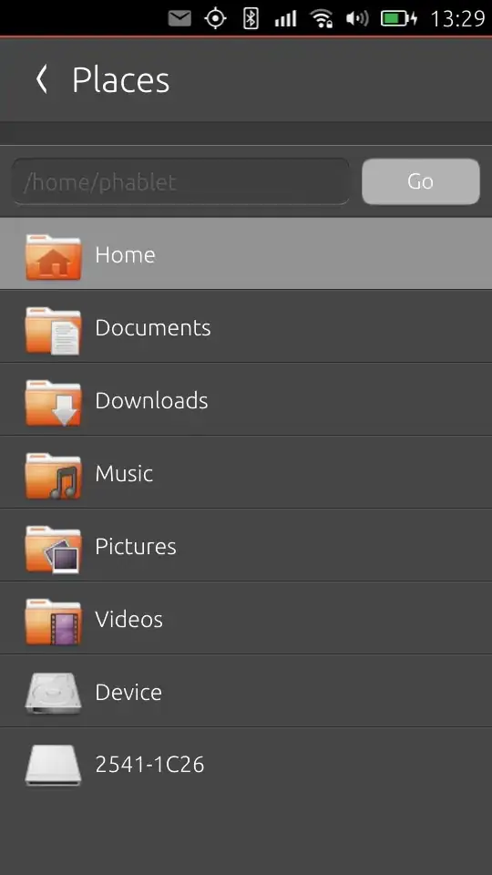 Swiped up to reveal places