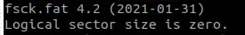Zero logical sector size