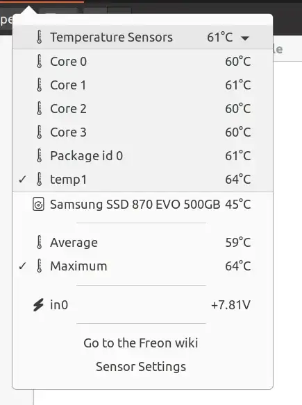 temperatures in Ubuntu