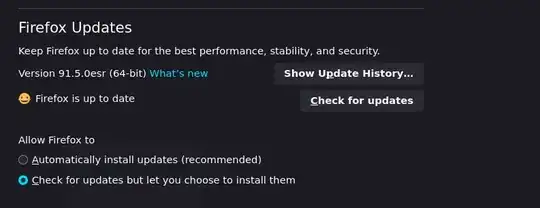Image of Firefox settings user interface