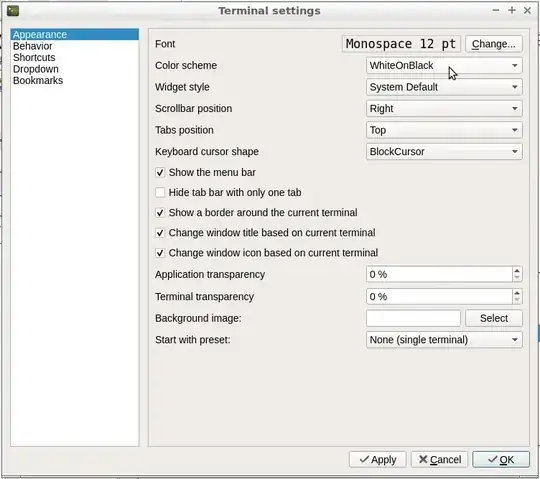 qterminal settings window