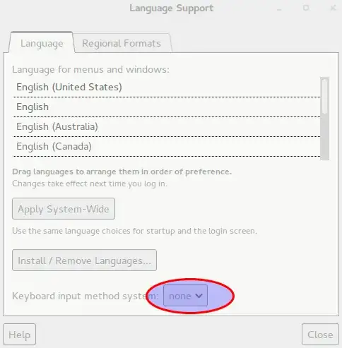 Settings -> Language support