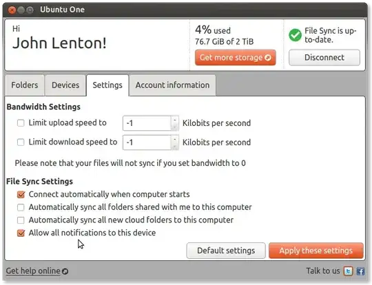 Ubuntu One control panel (QT version) settings tab