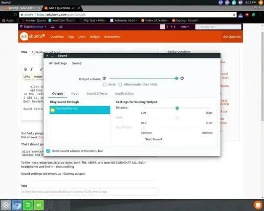 Mine sound settings tab