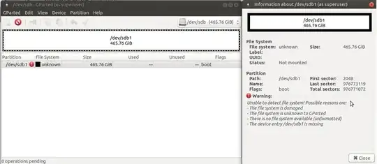 mount error in gparted
