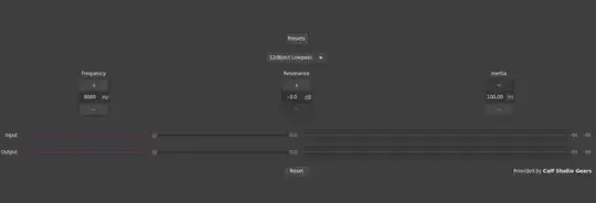 The filter settings being shown.