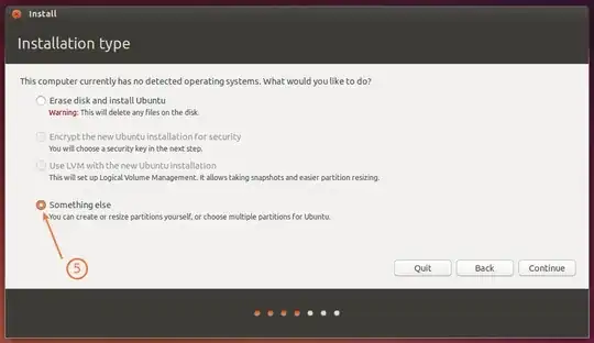 Screenshot from installation