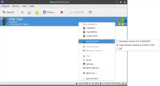 Bluetooth device dialog