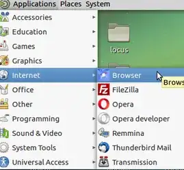MATE Applications menu