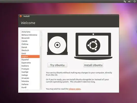 Ubuntu bootable USB stick options screen
