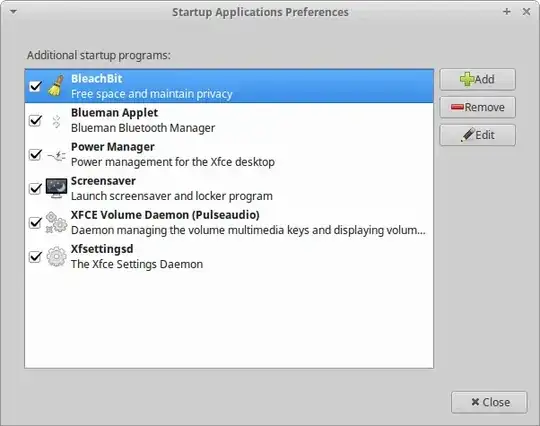 Startup Applications Preferences
