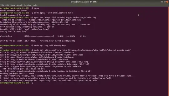 Commands and errors.